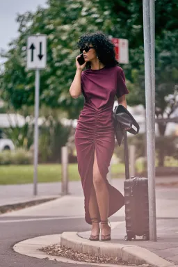 Pfeiffer Niko Maxi Dress Burgundy Size 12 for rent on The Volte - image 2