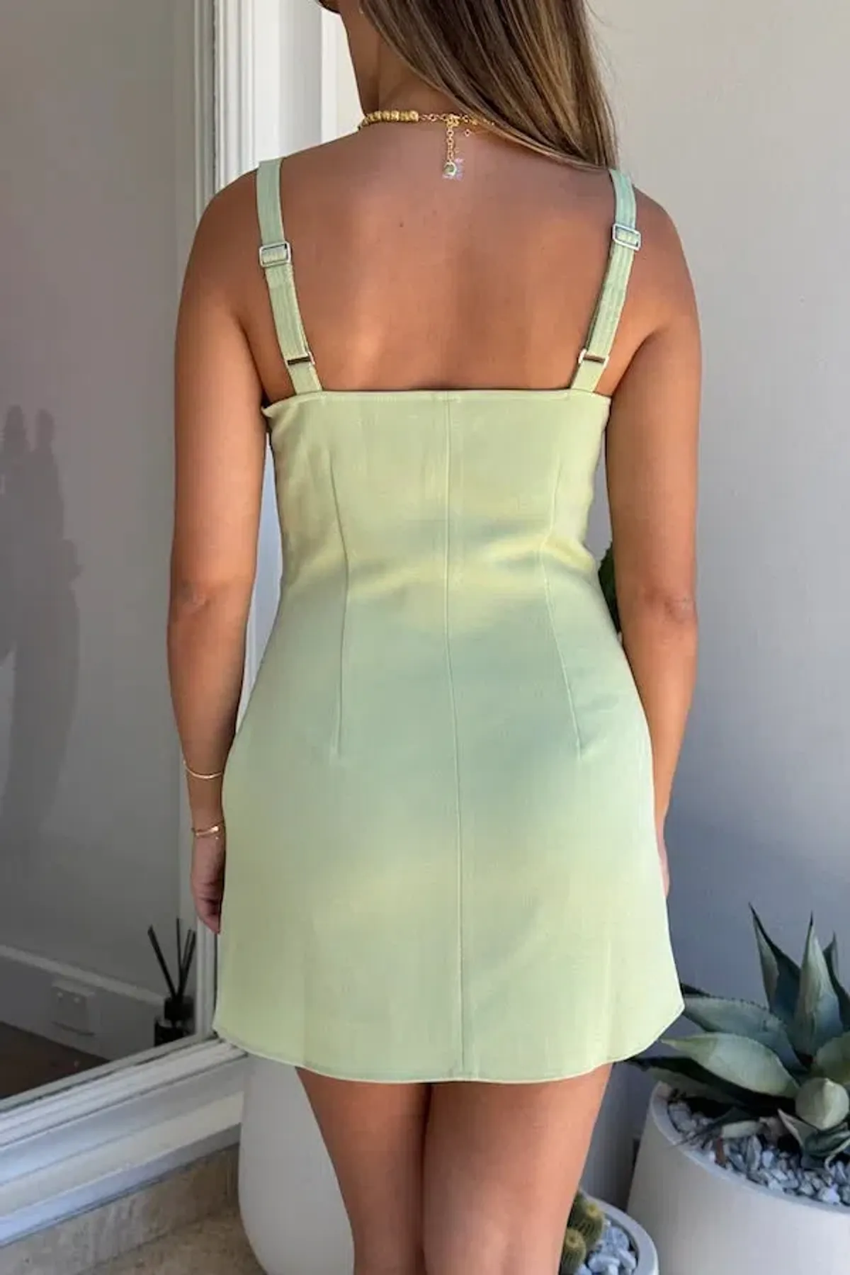 Sneaky Link Renee Tailored Mini Dress Green Size 6 - Image 2