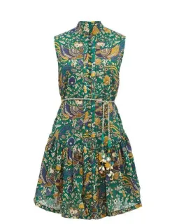 Zimmermann Edie Drop Waist Mini Dress Green Size AU 8 for rent on The Volte - image 4
