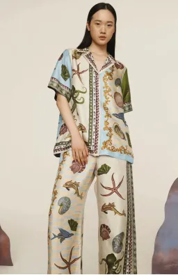 Alemais Bath House Silk Shirt and Pant Set Muliti Size 16 for rent on The Volte - image 2