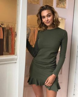 By Nicola Belle Frill Mini Dress Black Size 8 for rent on The Volte - image 5