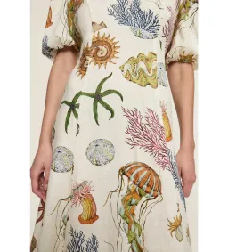 Alemais Sea Midi Dress Cream Print Size AU 16 for rent on The Volte - image 4