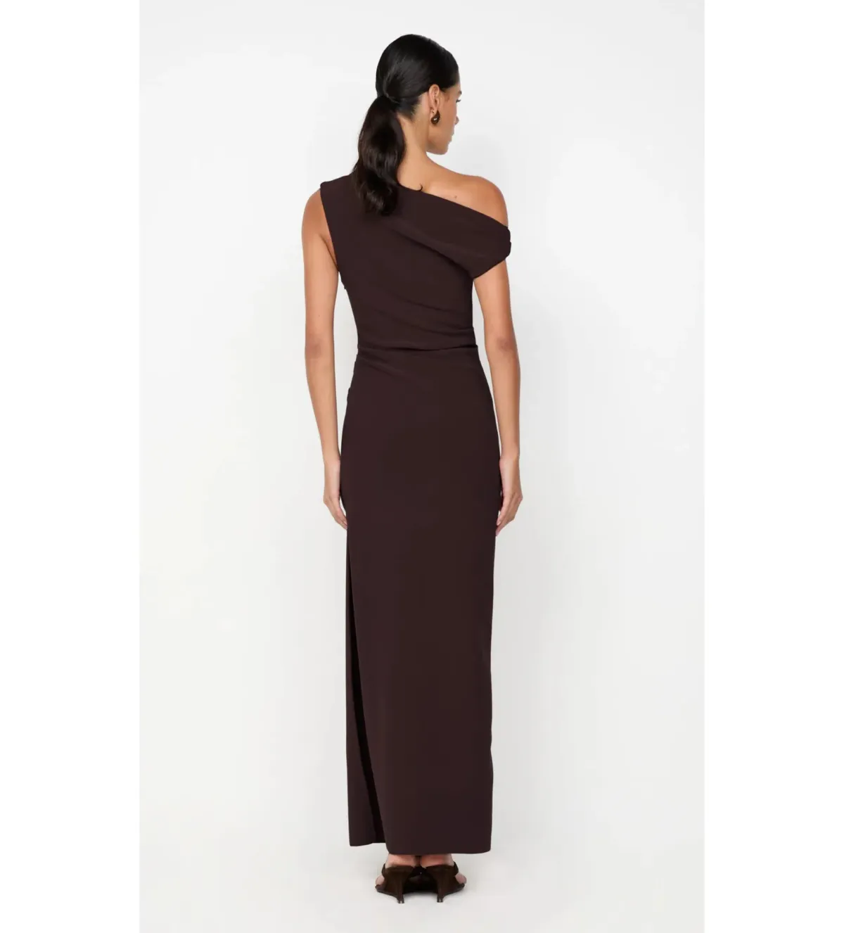 Bec & Bridge Leora Asym Maxi Dress Dark Chocolate Size AU 10 - Image 5