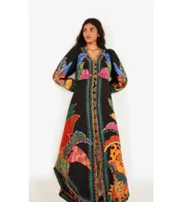 Farm Rio Cool Leopards Maxi Dress Linen Viscose Blend Size XL/ AU 16 for rent on The Volte - image 2