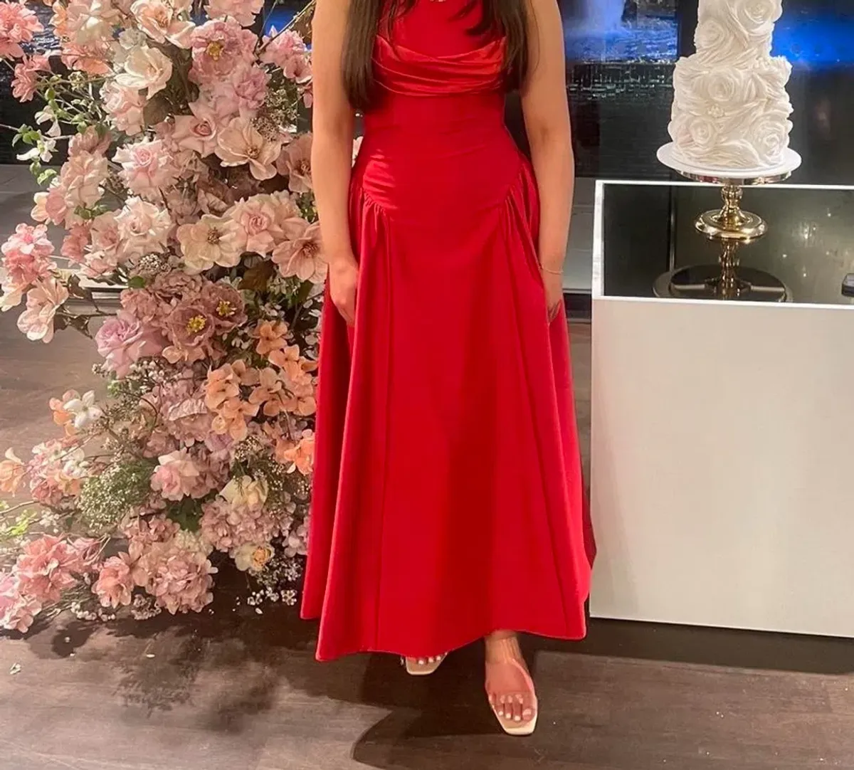 Rachel Gilbert Sawyer Midi Dress Red Size 6 - Image 3