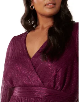 Forever New Curve Sahara Wrap Plisse Midi Dress Fuchsia Pink Size AU 20   for rent on The Volte - image 3