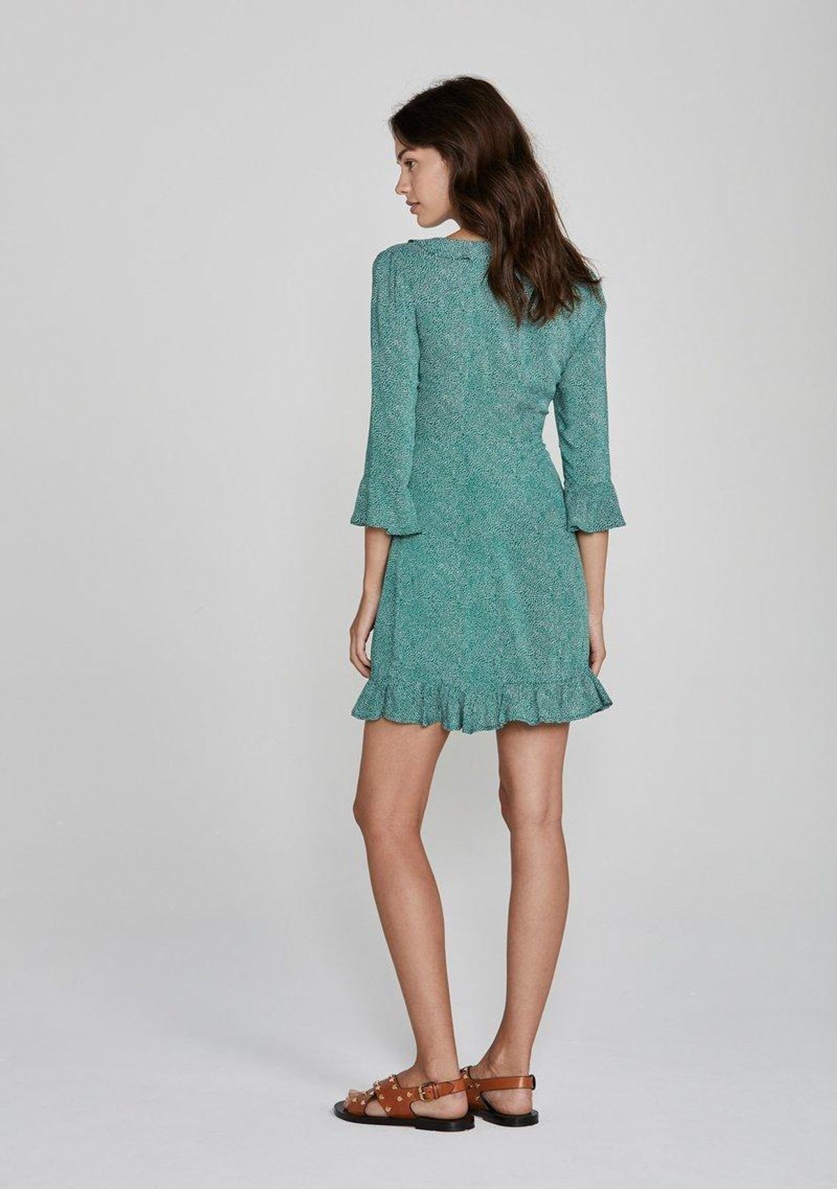 Auguste the Label Diamond Rumba Sleeved Mini Dress in Green size 12 - Image 2