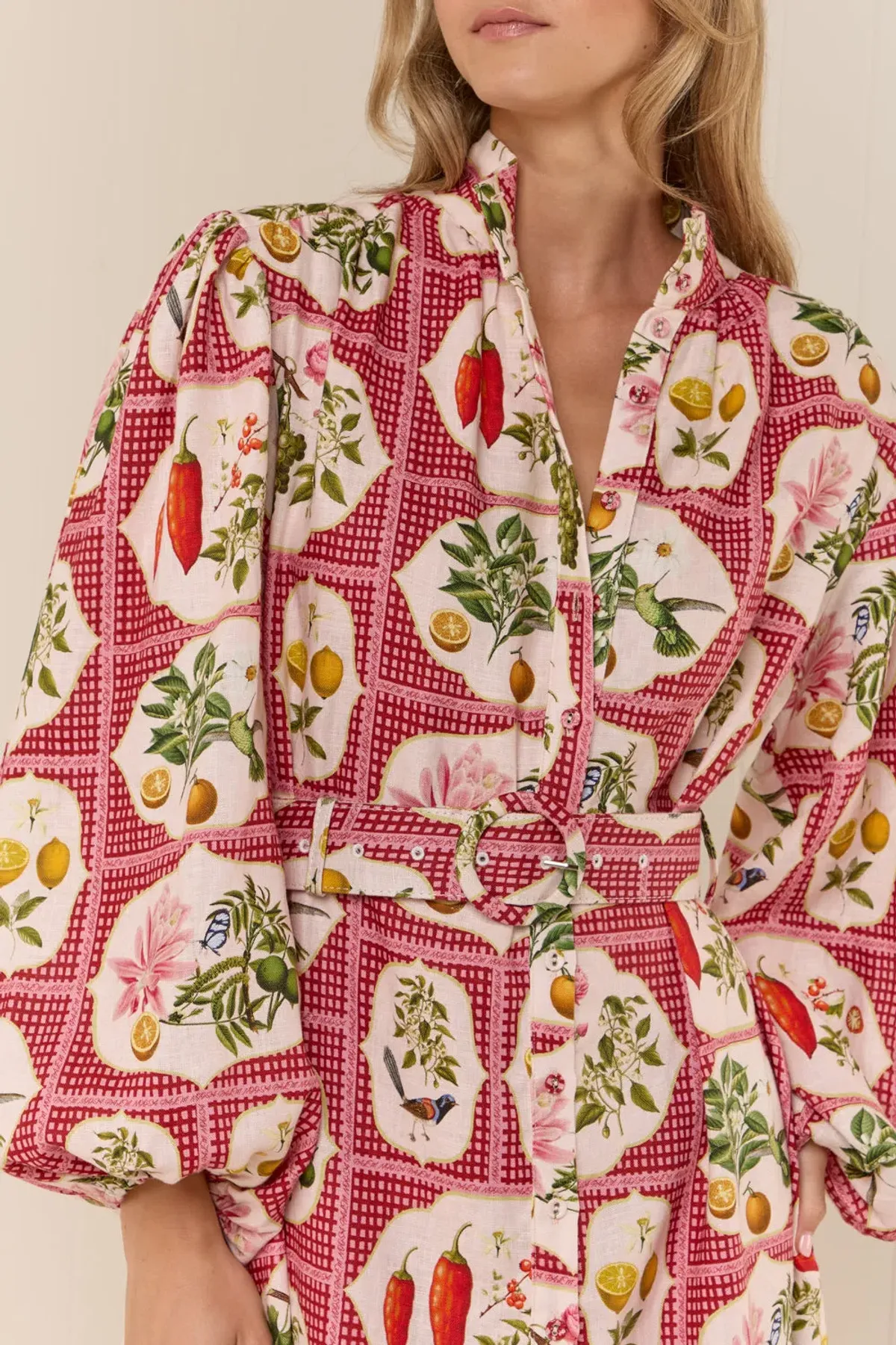 Palm Noosa Noddy Shirt Dress Pink Citrus Tile Size AU 10 - Image 5