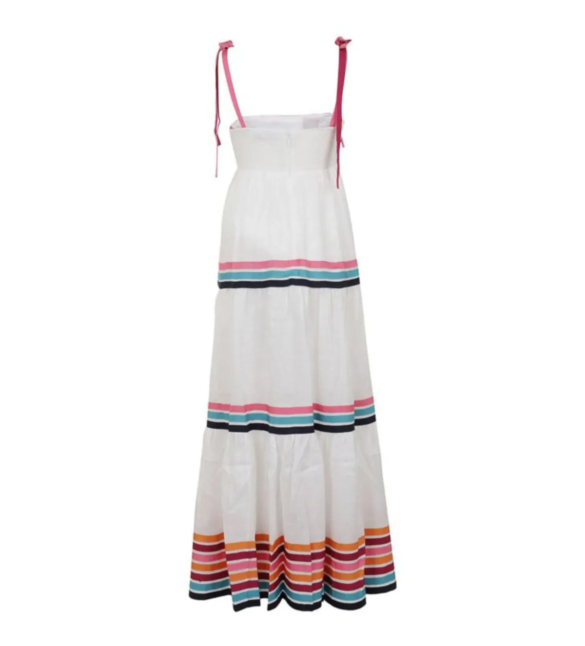 Zimmermann Lulu Ribbon Tiered Maxi Dress in Multi White Size 0/ AU 8 - Image 5