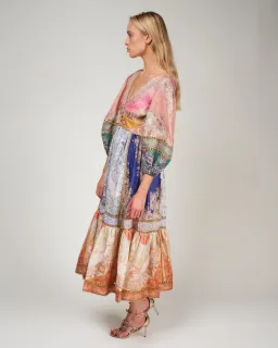 Zimmermann Anneke Lantern Midi Dress Spliced Size 1 / AU 10 for rent on The Volte - image 2