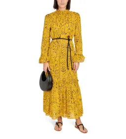 Zimmermann Lulu Belted  Cotton Mousseline Maxi Dress Yellow Print Size 0 / Au Size 8 for rent on The Volte - image 1