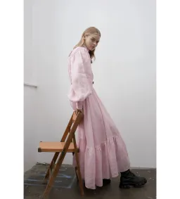 Alemais Halcyon Midi Dress in Pink Size 8 for rent on The Volte - image 3