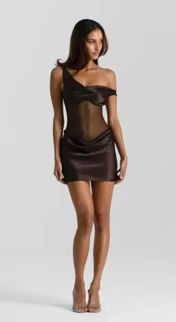 Natalie Rolt Elodie Mini Dress Espresso Brown Size 0 / AU 6 for rent on The Volte - image 1