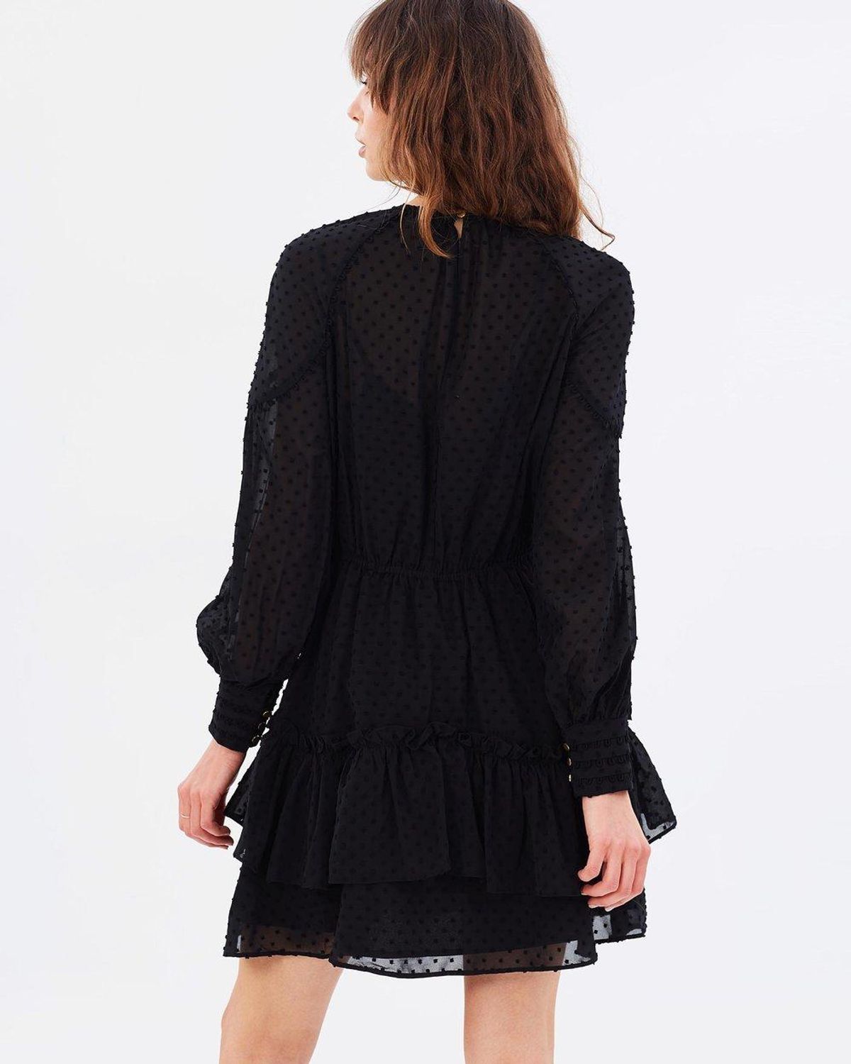 Talulah Sweet Allure Long Sleeve Mini Dress in black size 10 - Image 3