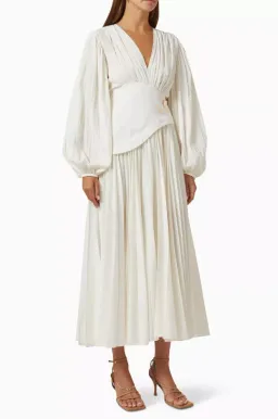 Acler Brooke Dress Midi Ivory Size AU 12 for rent on The Volte - image 3