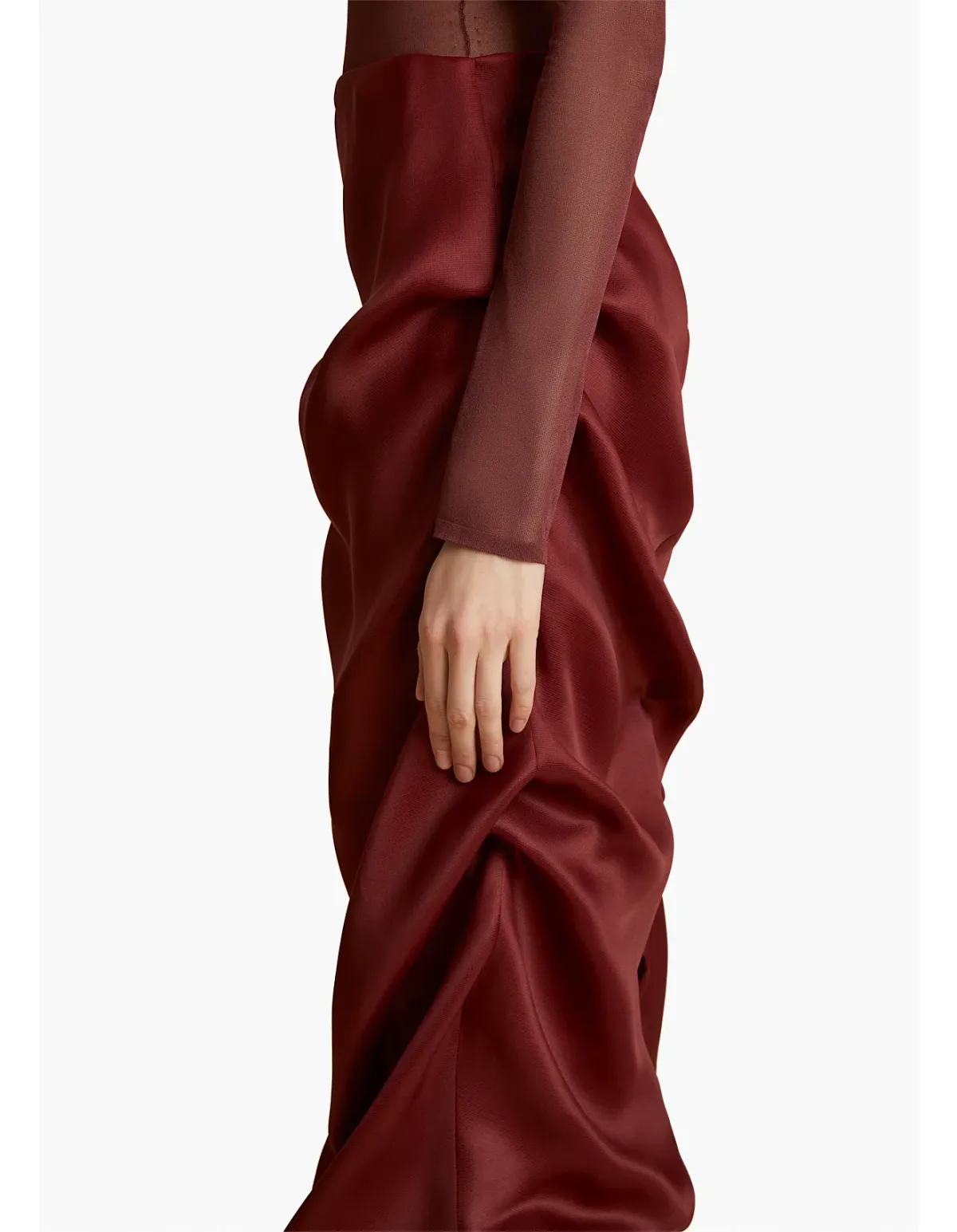 Khaite Olula Maxi Skirt in Oxblood Size 6/XS - Image 2