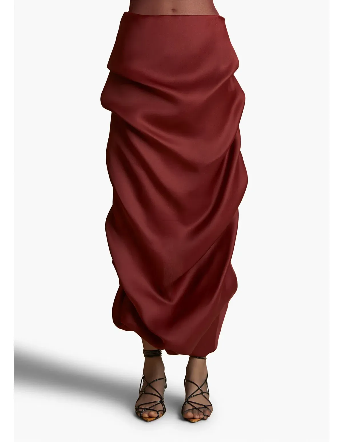 Khaite Olula Maxi Skirt in Oxblood Size 6/XS - Image 5