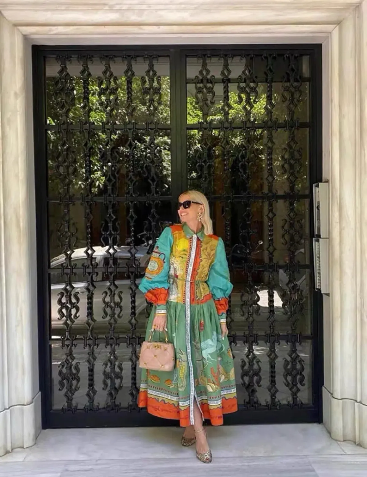 Alemais Surrealist Summer Ramie Midi Shirtdress Size 16 - Image 1