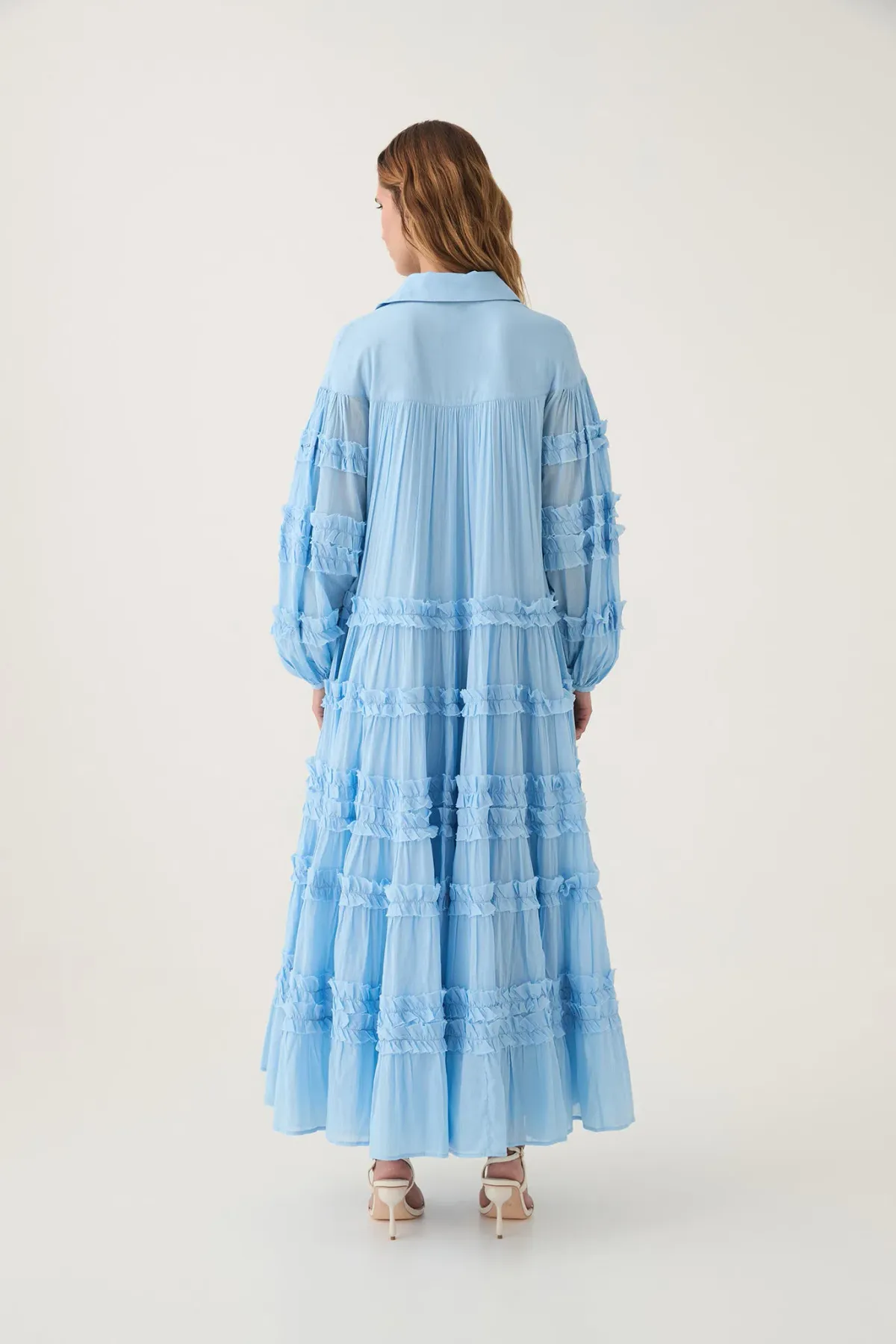 Aje Pastiche Tiered Maxi Dress in Powder Blue Size 4 - Image 3
