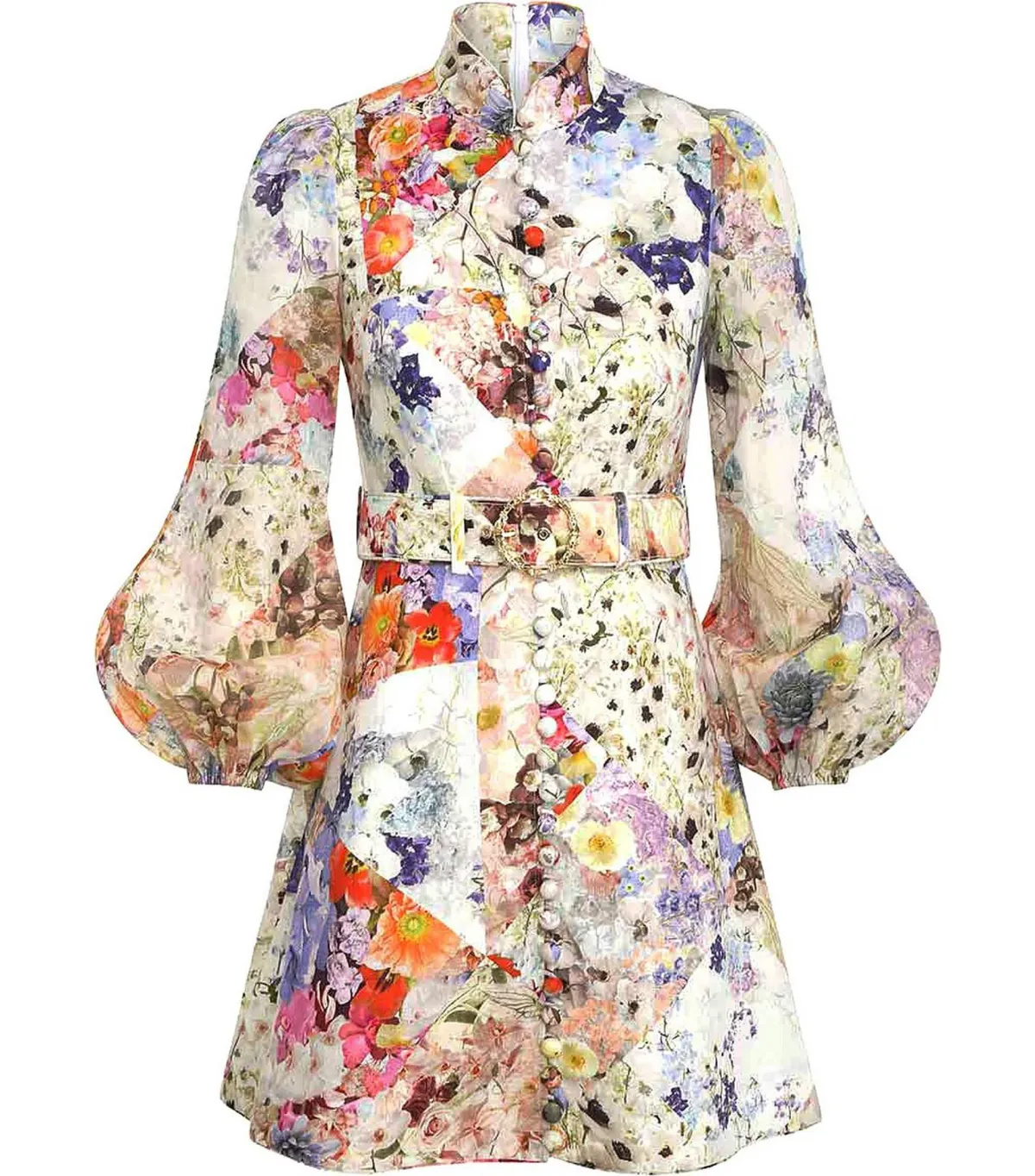 Zimmermann Linen Prima Belted Mini Dress Multi Size 0 / AU 8 - Image 3