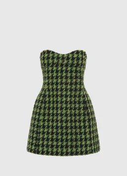 Leo Lin Rosario Tweed Mini Dress in Houndstooth Print Size 8 for rent on The Volte - image 1