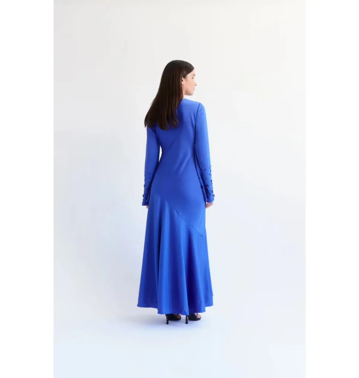 Aje Weylyn Sequin Cuff Maxi Dress Cobalt Blue Size 10 - Image 2