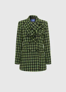 Leo Lin Jazlyn Tweed Blazer and Rayna Tweed Bustier Maxi Dress Set in Houndstoot Print Size 8 for rent on The Volte - image 1