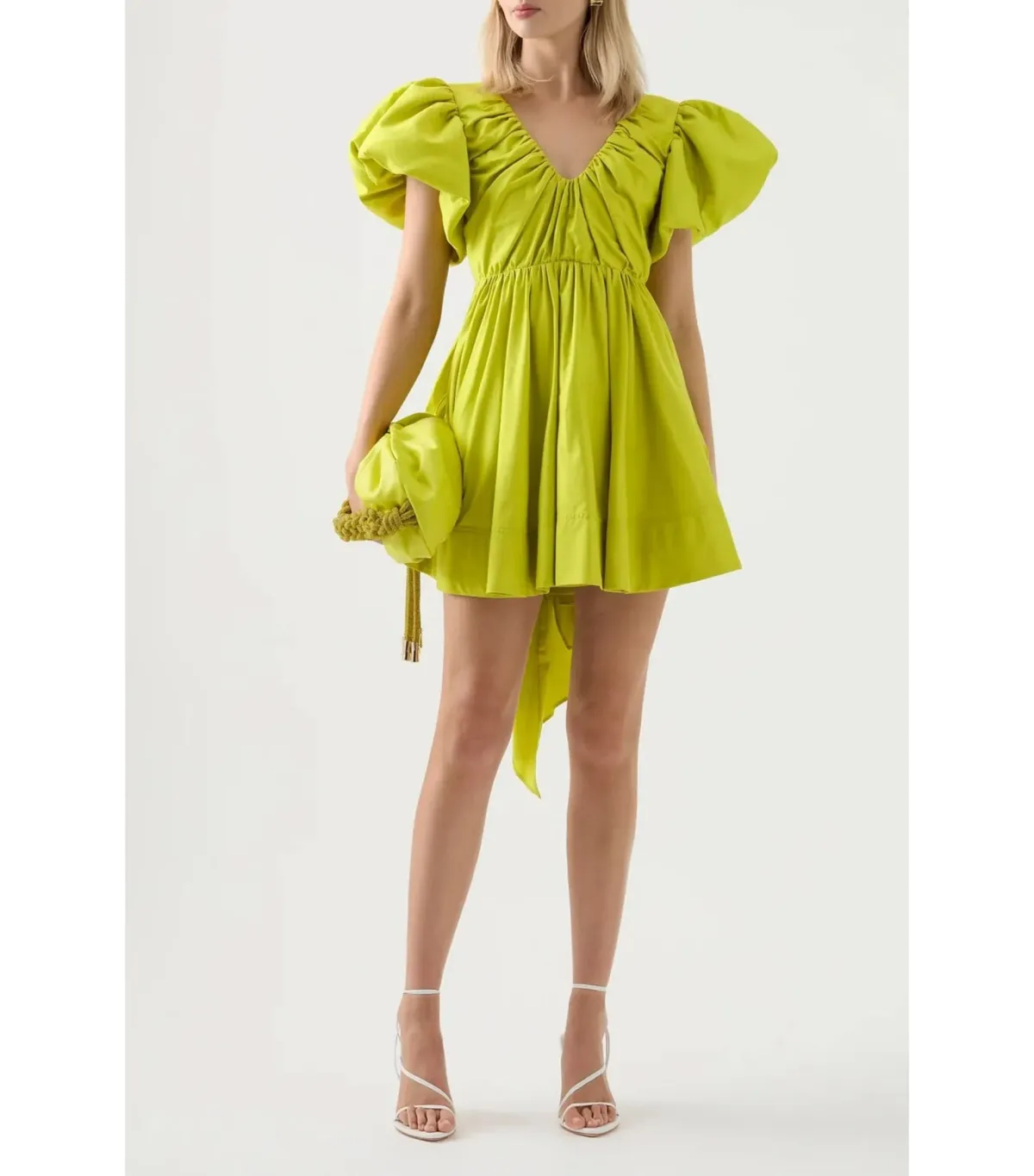 Aje Gretta Bow Back Mini Dress Green Size AU 6  - Image 3