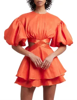 Aje Gracious Mini Cut Out Dress in Orange Size 6 for rent on The Volte - image 5