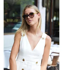 Zimmermann The Lovestruck Buttoned Linen Pleat Mini Dress White Size 1 AU 10 for rent on The Volte - image 3