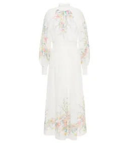 Zimmermann Zinnia Shirred Waist Maxi Dress White Floral Size 0 / AU 8 for rent on The Volte - image 6