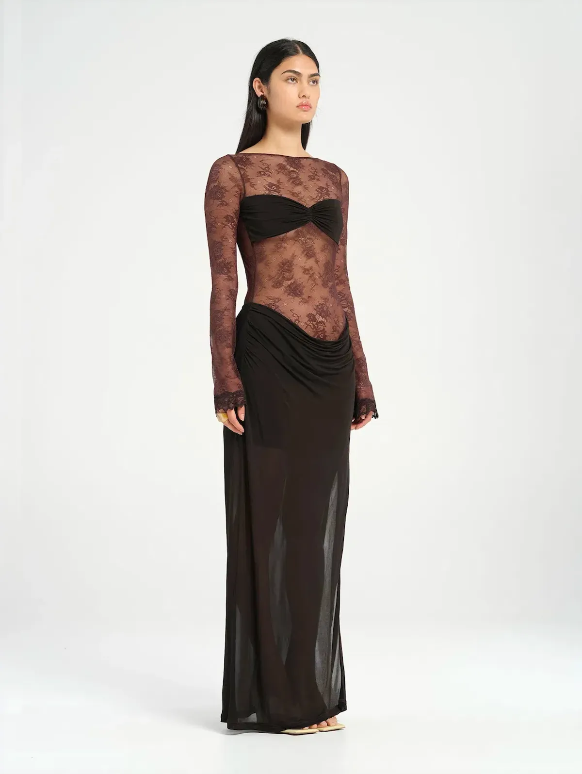 BENNI Oskar Maxi Dress in Chocolate Brown Size 8 / AU 8 - Image 2