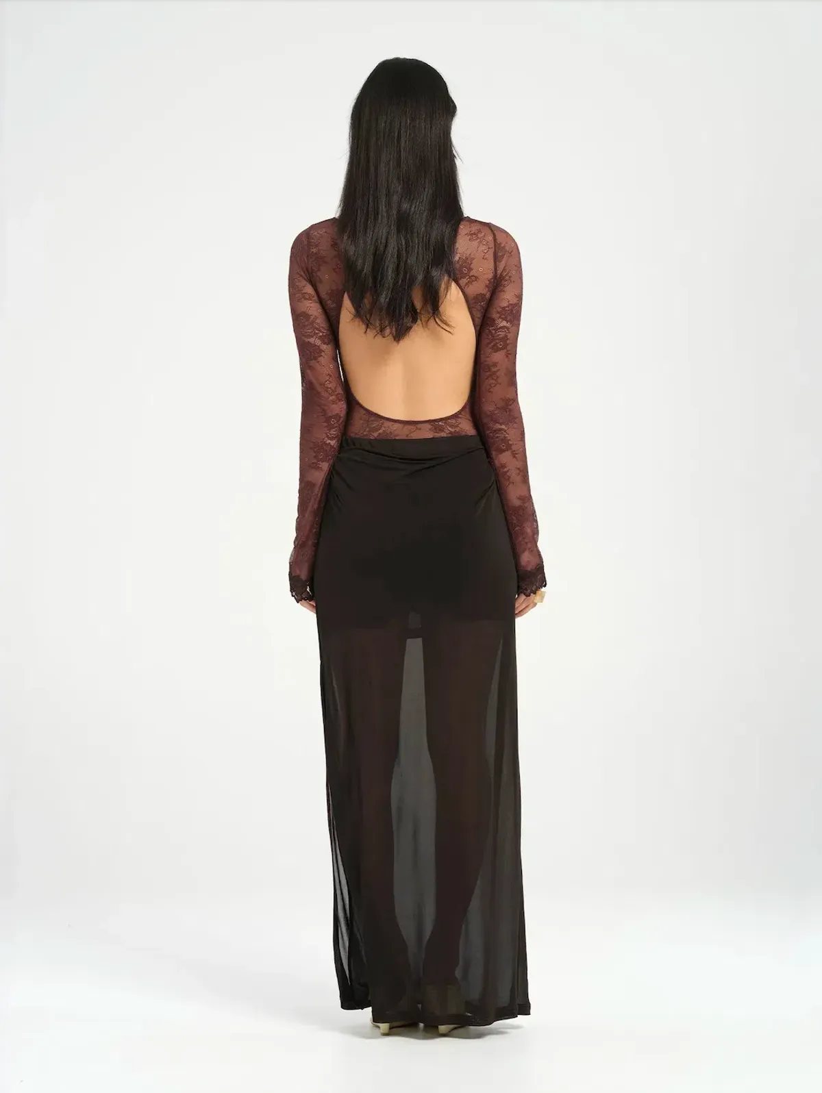 BENNI Oskar Maxi Dress in Chocolate Brown Size 8 / AU 8 - Image 3
