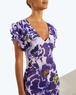 Rat And Boa Lucille Maxi Dress Blue Iris Orchid Size 16 for rent on The Volte - image 4