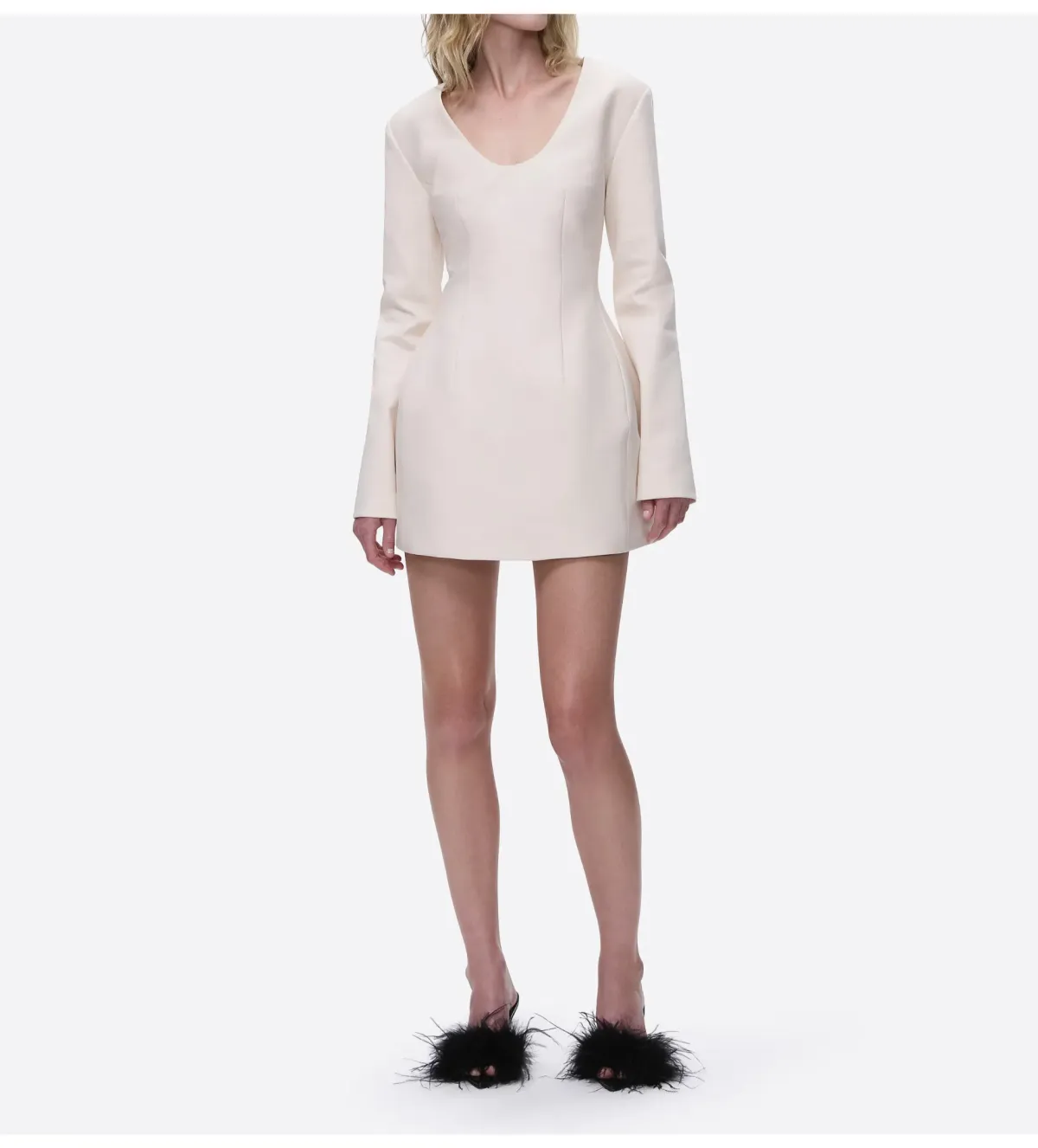 Deering World Poetic Form Mini Dress Cream Size 10 - Image 2