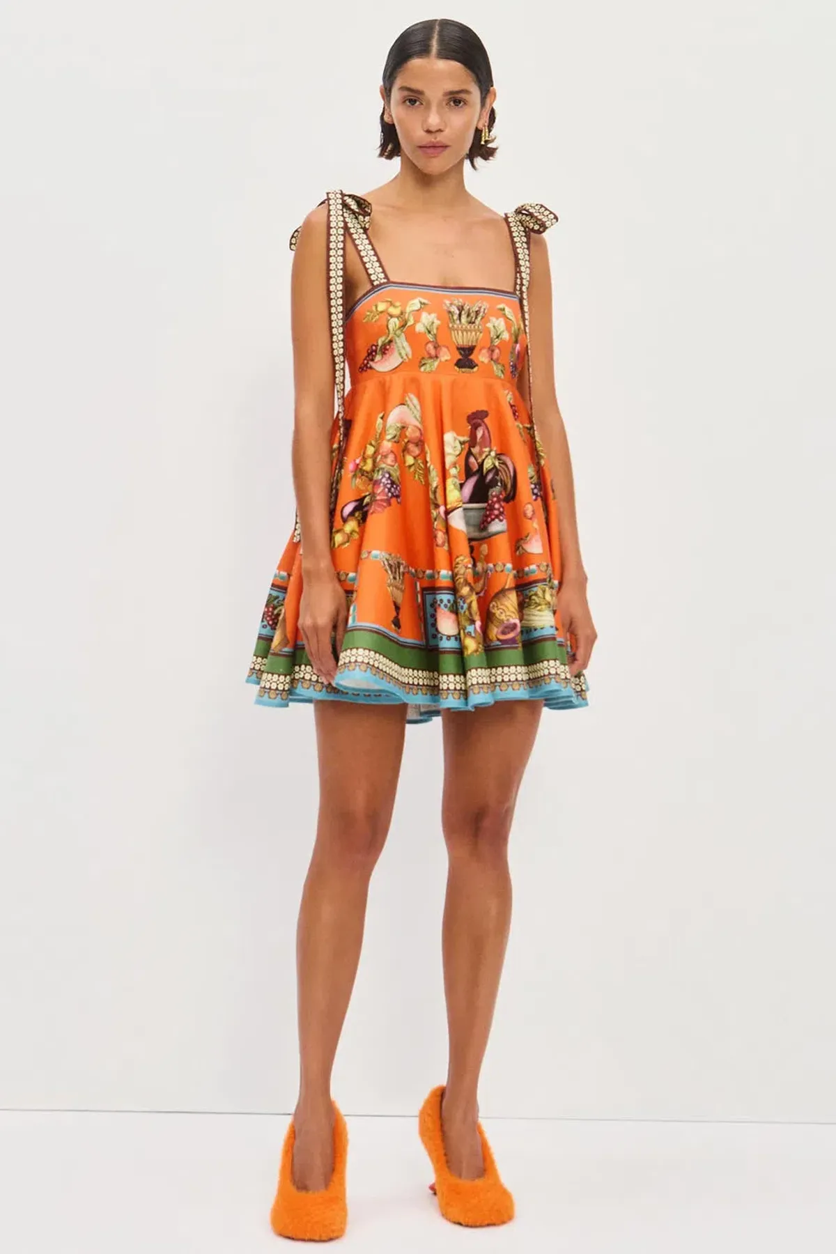 Alemais Rocco Sundress Mini Dress in Orange Multi Size AU 8 - Image 1