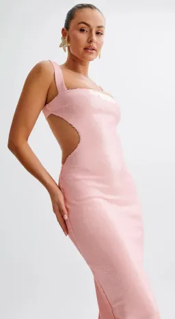 Meshki Adoria Sequin Cut Out Maxi Dress in Pale Pink Size M / AU 10 for rent on The Volte - image 2
