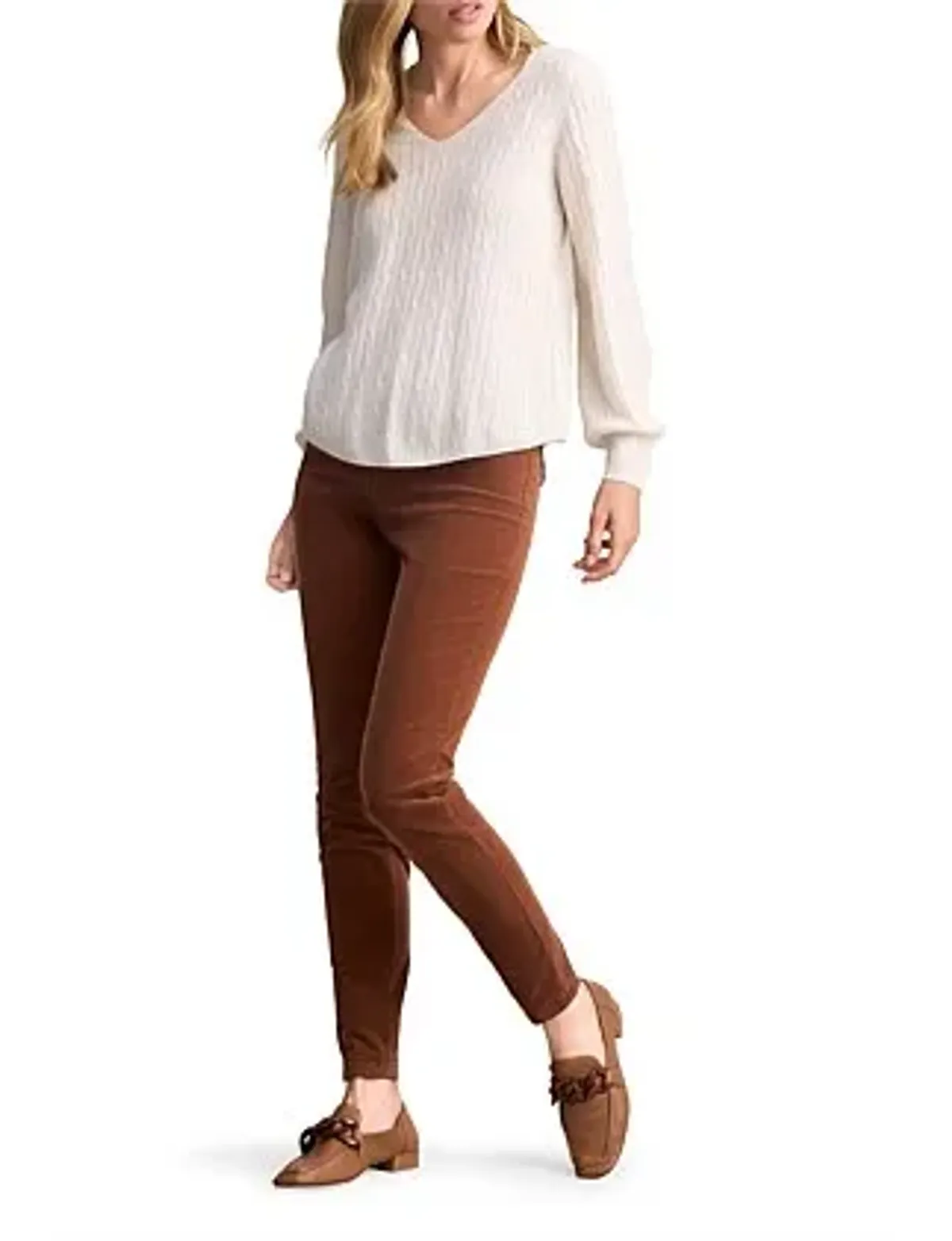 Blue Illusion Cashmere Blouson Sleeve Jumper Cream Size 20/3XL - Image 9