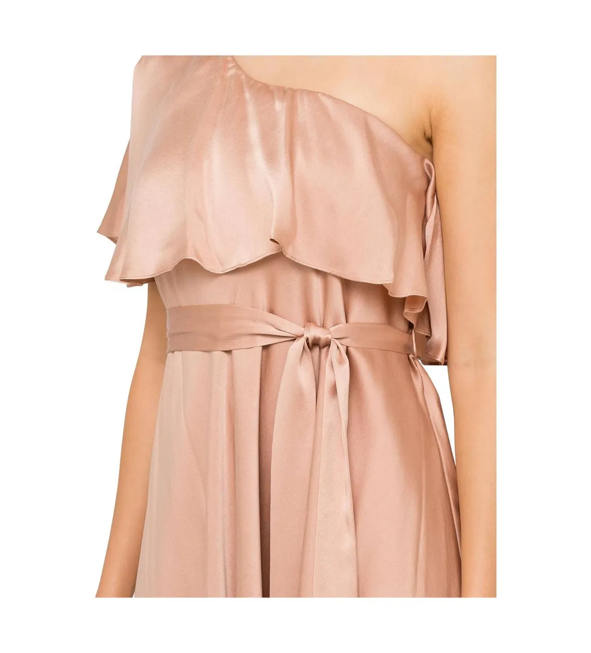 Zimmermann Sueded One Shoulder Midi Dress Beige Size 2 AU 12 - Image 6