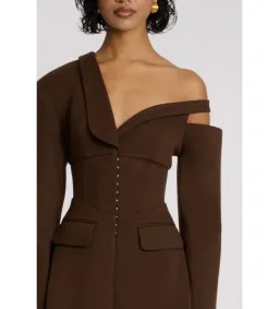 Eliya The Label Ayla Blazer Mini Dress Brown Size L AU 12 for rent on The Volte - image 6