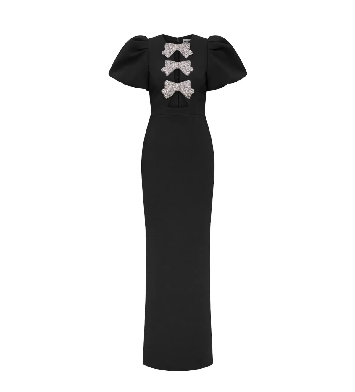 Rebecca Vallance Violetta Puff Sleeve Gown Maxi Black Size AU 12 - Image 4