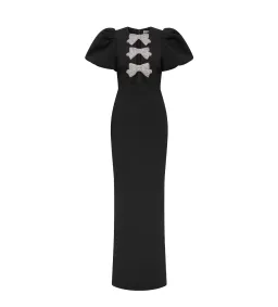 Rebecca Vallance Violetta Puff Sleeve Gown Maxi Black Size AU 12 for rent on The Volte - image 4