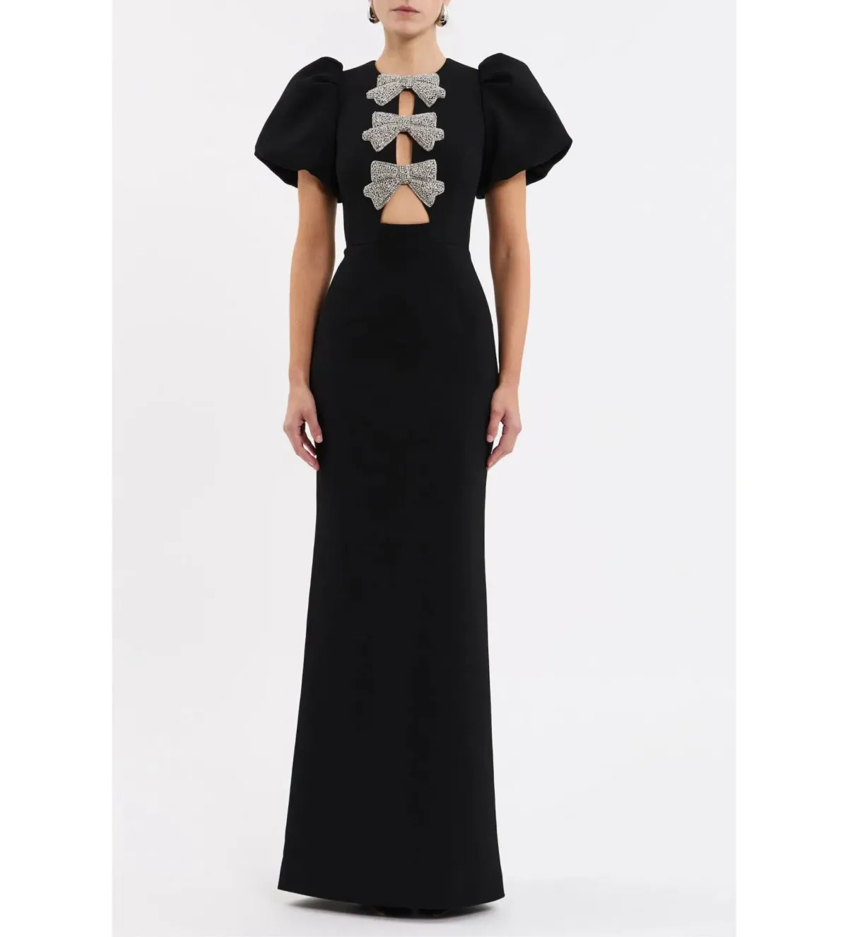 Rebecca Vallance Violetta Puff Sleeve Gown Maxi Black Size AU 12 - Image 1