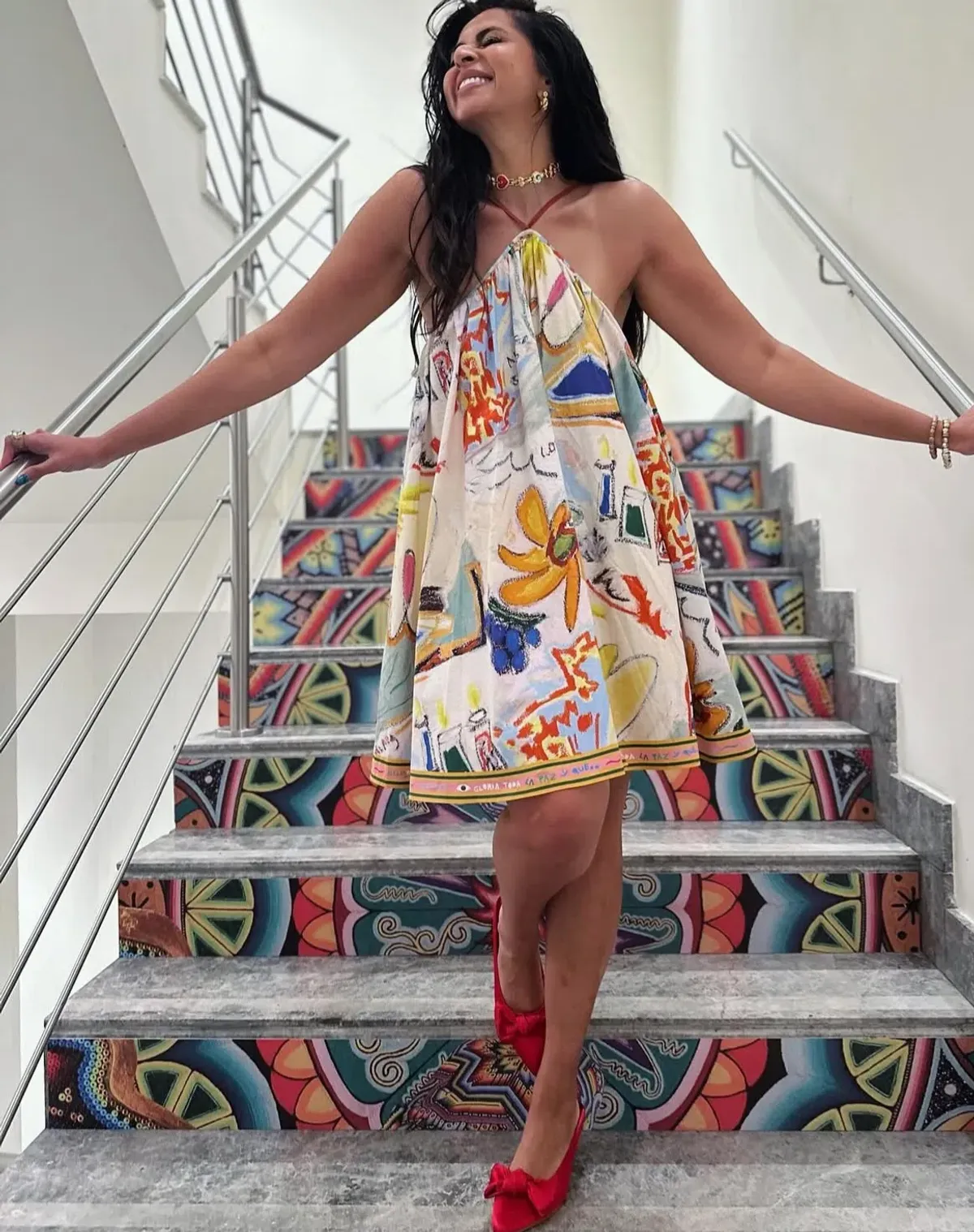 Alemais La Charrasca Mini Dress Print Size 8 - Image 2