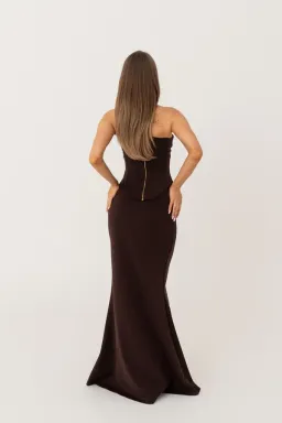 HNTR The Label Louie Gown in Brown Size 6 for rent on The Volte - image 4