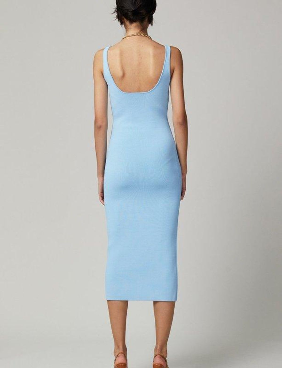 Bec & Bridge Emeline Knit Midi Dress Sky Blue Size 8  - Image 5