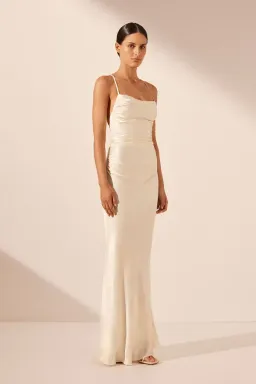 Shona Joy La Lune Lace Back Maxi Dress Cream Size AU 8 for rent on The Volte - image 4