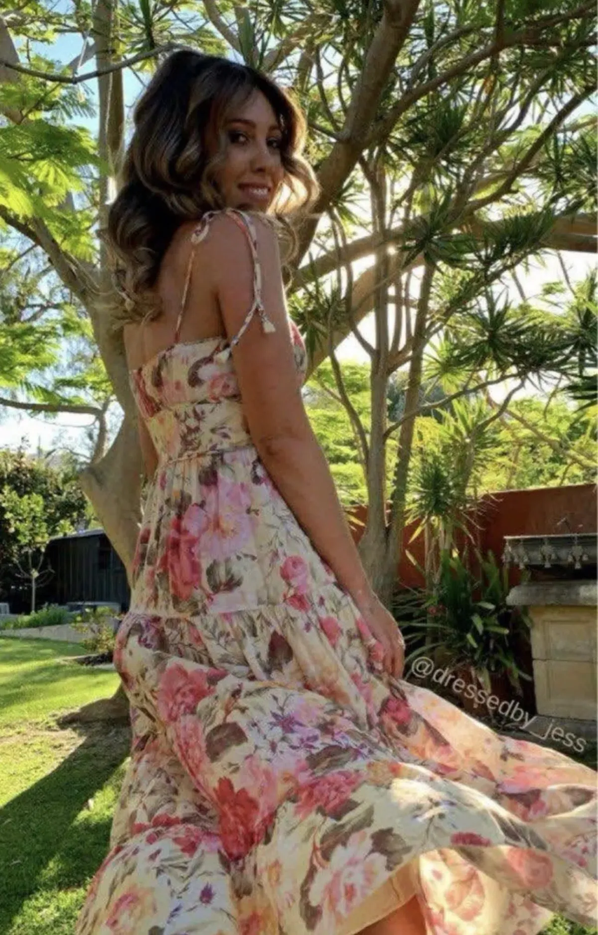 Zimmermann Honour Tie Shoulder Dress Midi Floral Size 1 / Au 10 - Image 3