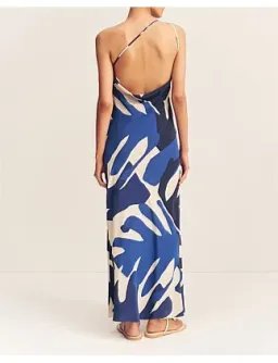 Edward Silk One Shoulder Cowl Maxi Dress Size 6/XS for rent on The Volte - image 5