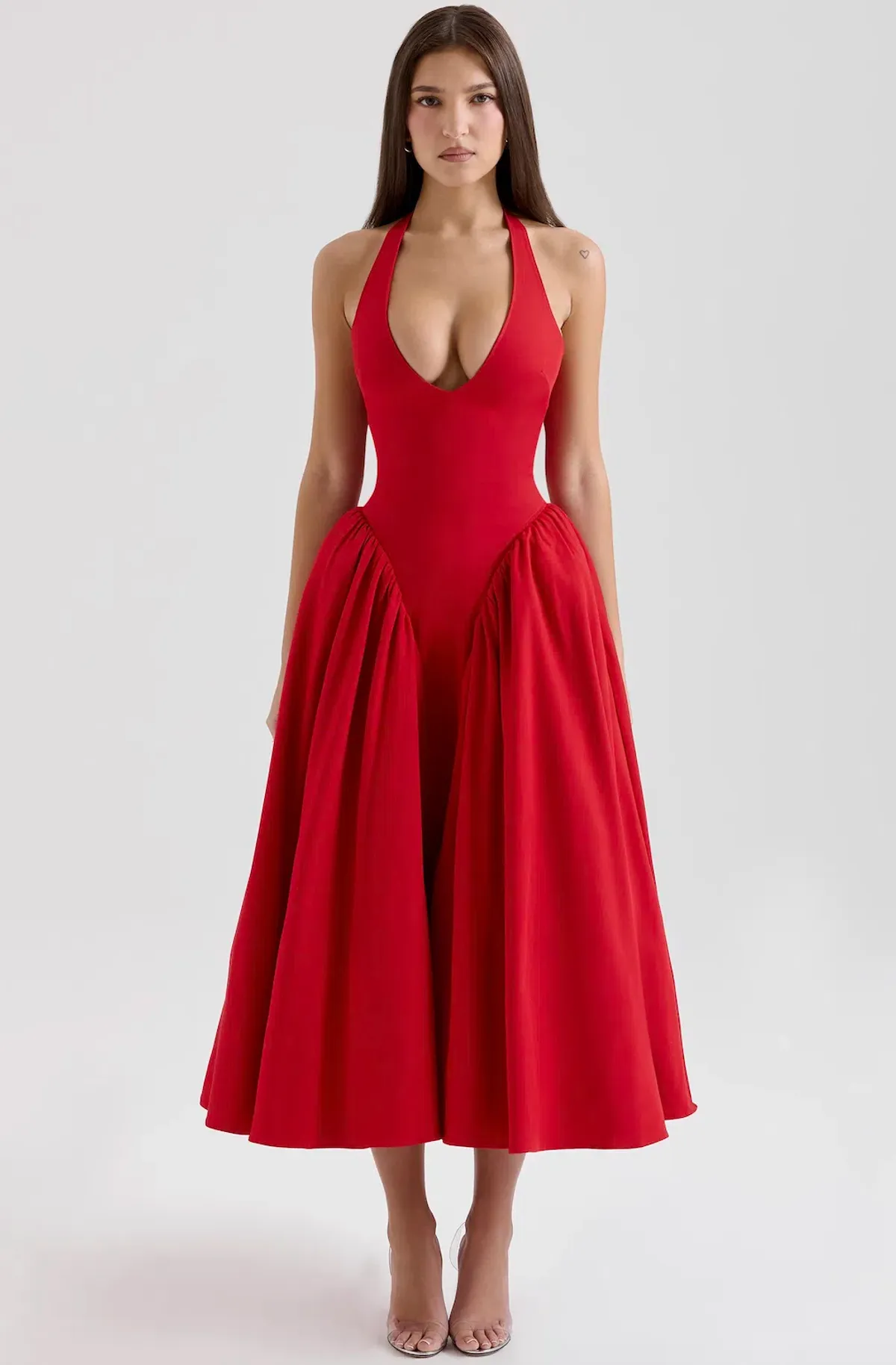 House of CB Marilyn Midi Dress in Red Size 8 - Image 1